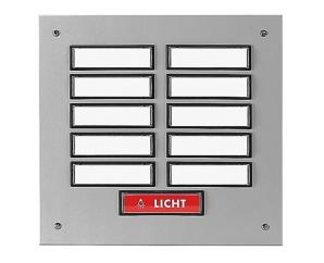 Sonnette multiple à double rangée avec pare-lumière séparé pour 6-12 logements, encastrée