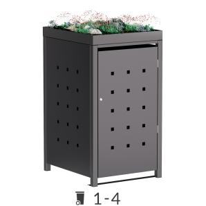 Abri pour poubelles Anna avec toit végétal  - 120 litres
