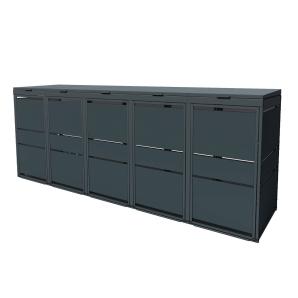 Abri pour cinq poubelles Oskar - 120 litres
