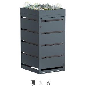 Abri pour poubelles Egon avec toit végétal - 120 litres