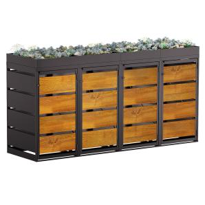 Abri pour quatre poubelles Egon - 120 litres