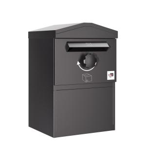 Boîte à colis München  à toit pointu en taille M | retrait arrière - sur pied